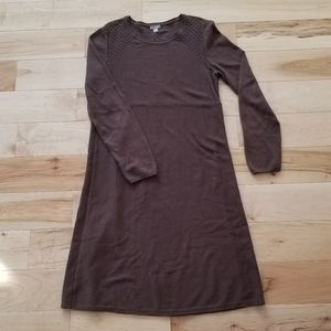 J. Jill Brown Sweater Dress Cotton Long Sleeve